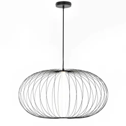 Wohnen Lampen & Leuchten*Stahl Draht Hängeleuchte in Schwarz - Eradesca