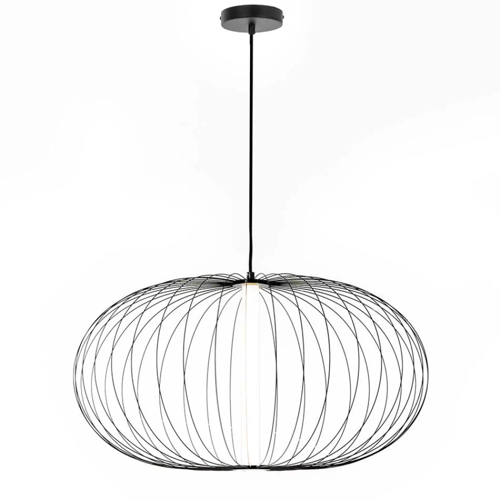 Wohnen Lampen & Leuchten*Stahl Draht Hängeleuchte in Schwarz - Eradesca