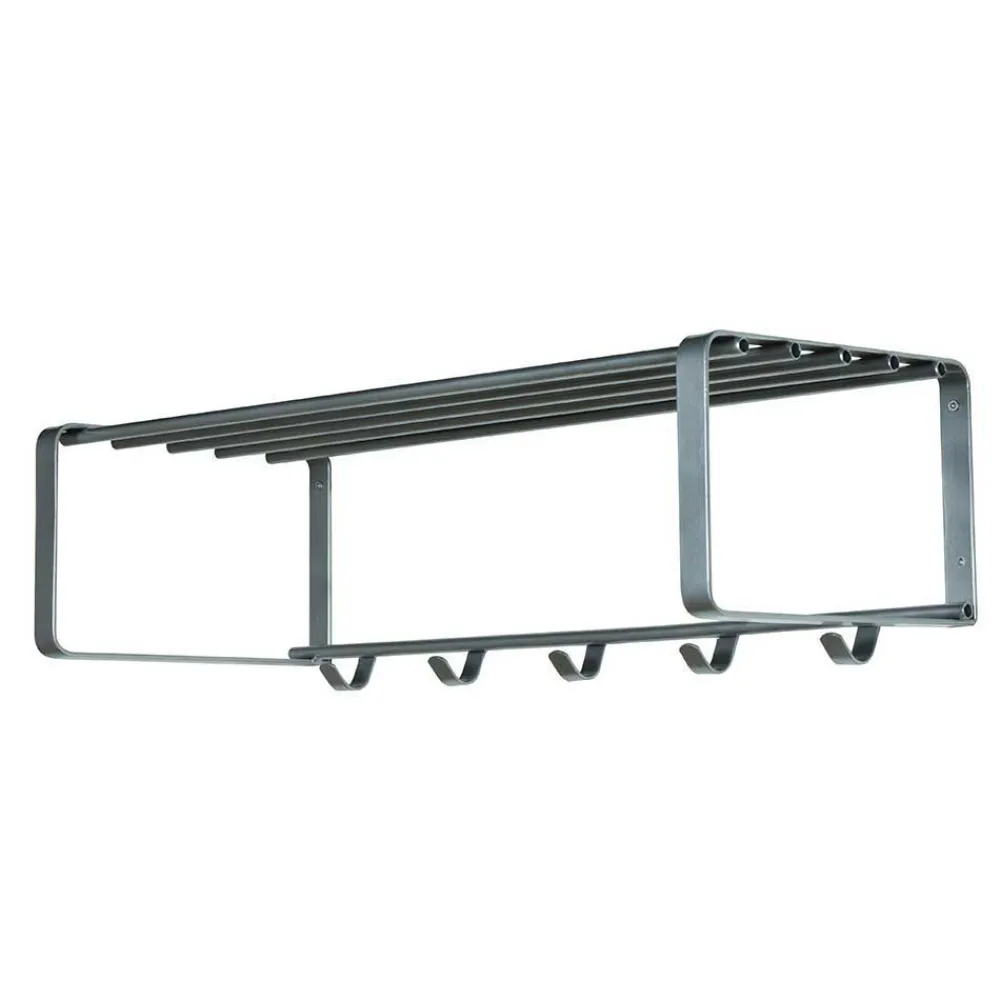 Wohnen Stahl Garderoben Set in Nickelfarben - Mazurra (zweiteilig)