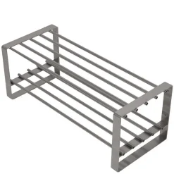 Wohnen Stahl Garderoben Set in Nickelfarben - Mazurra (zweiteilig)