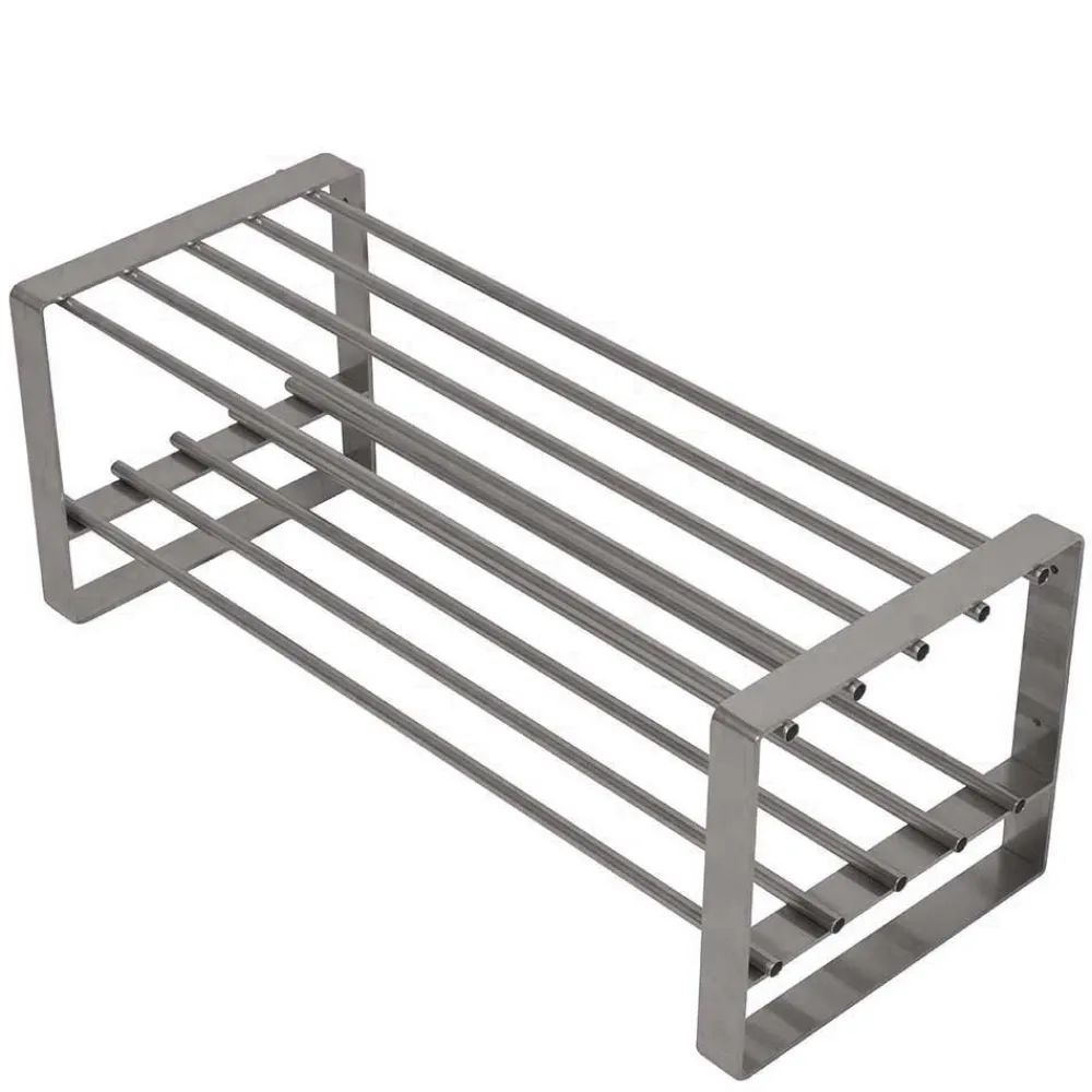 Wohnen Stahl Garderoben Set in Nickelfarben - Mazurra (zweiteilig)