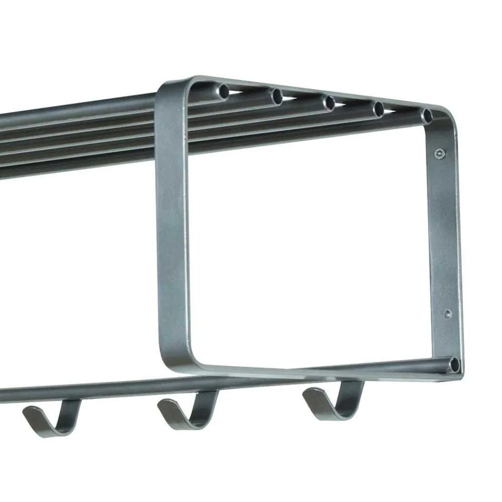 Wohnen Stahl Garderoben Set in Nickelfarben - Mazurra (zweiteilig)