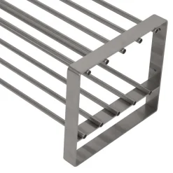 Wohnen Stahl Garderoben Set in Nickelfarben - Mazurra (zweiteilig)