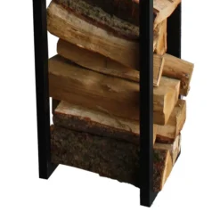 Wohnen Stahl Kaminholz Regal in Schwarz - Malivio