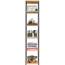 Wohnen Esszimmerregale|Regale*Stahl Regal mit 6 Wildeiche Böden - Sluganov