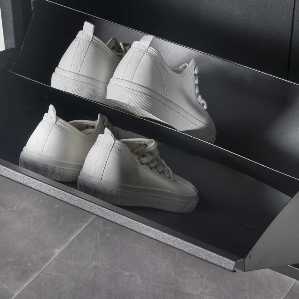 Wohnen Stahl Schuhkipper in Schwarz - Drahina