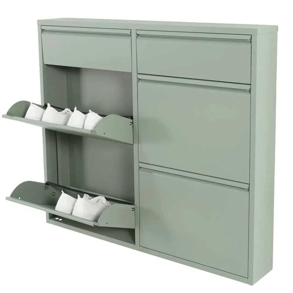 Wohnen Stahl Schuhschrank in Graugrün - Ciudad