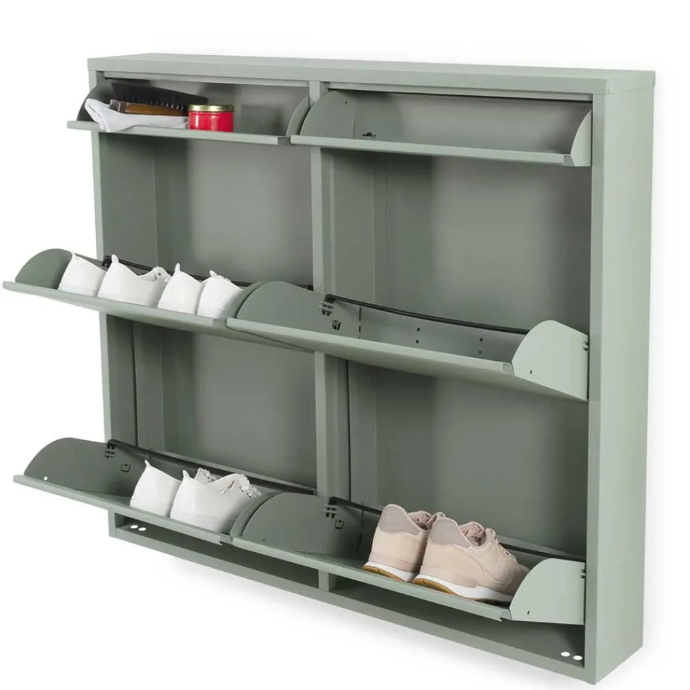 Wohnen Stahl Schuhschrank in Graugrün - Ciudad