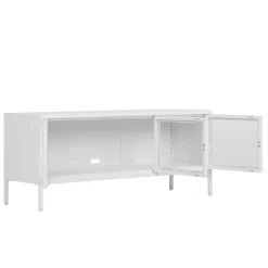 Wohnen Tv & Hifi-Möbel|Tv & Hifi-Möbel*Stahl TV Lowboard mit drei Glastüren - Sancrez