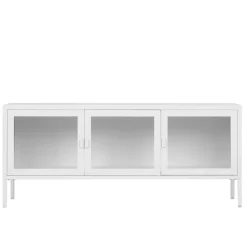 Wohnen Tv & Hifi-Möbel|Tv & Hifi-Möbel*Stahl TV Lowboard mit drei Glastüren - Sancrez