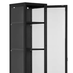 Wohnen Stahl-Vitrine in Schwarz - Rodicca