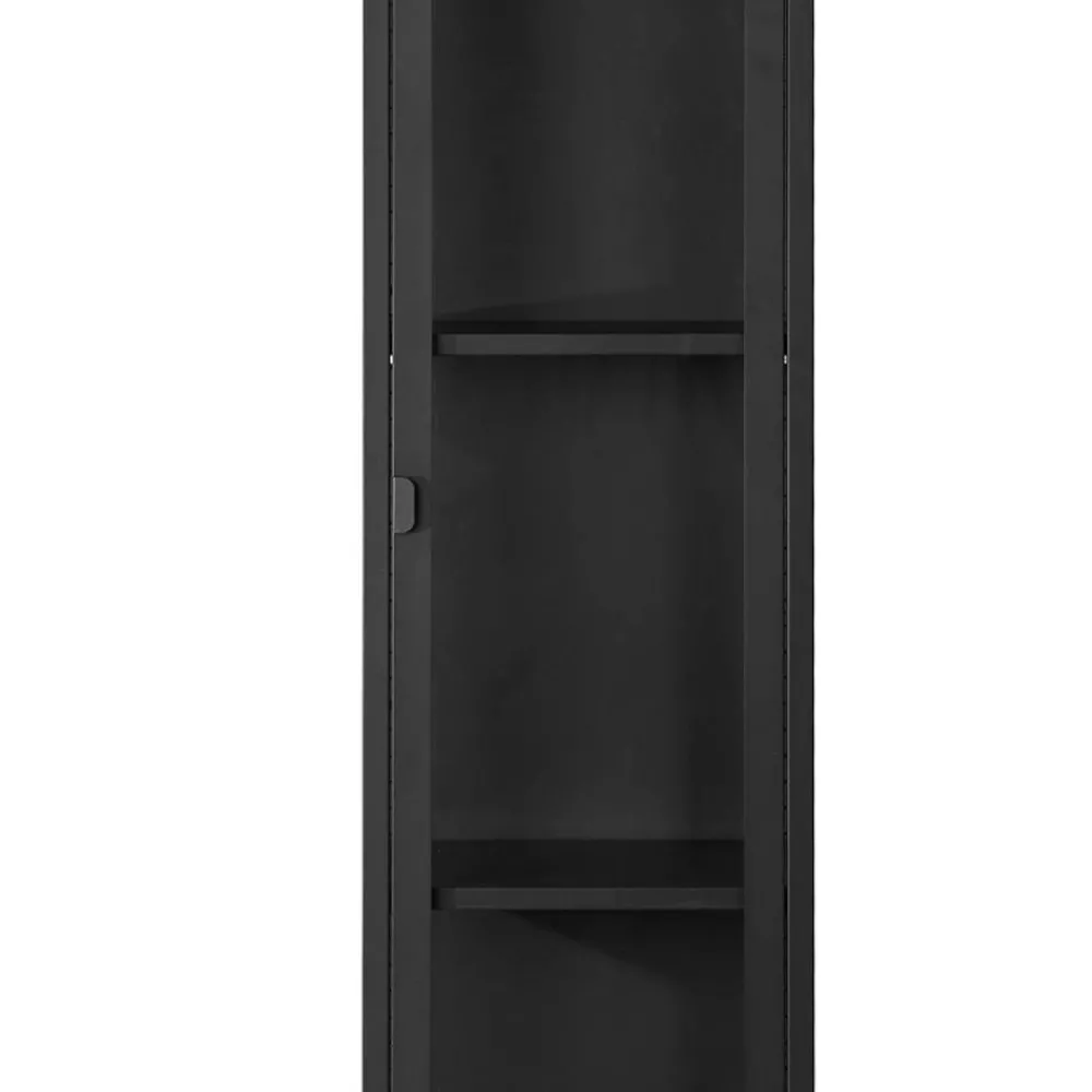 Wohnen Stahl-Vitrine in Schwarz - Rodicca