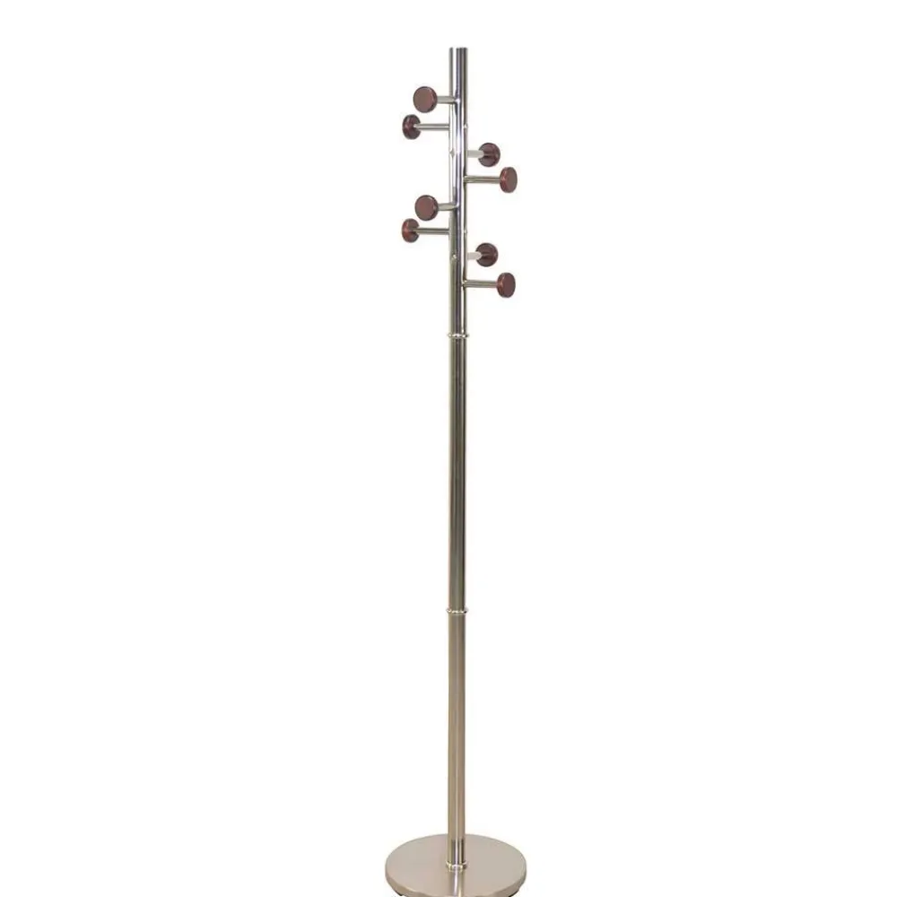 Wohnen Standgarderobe in Nickelfarben & Natur - Rambano