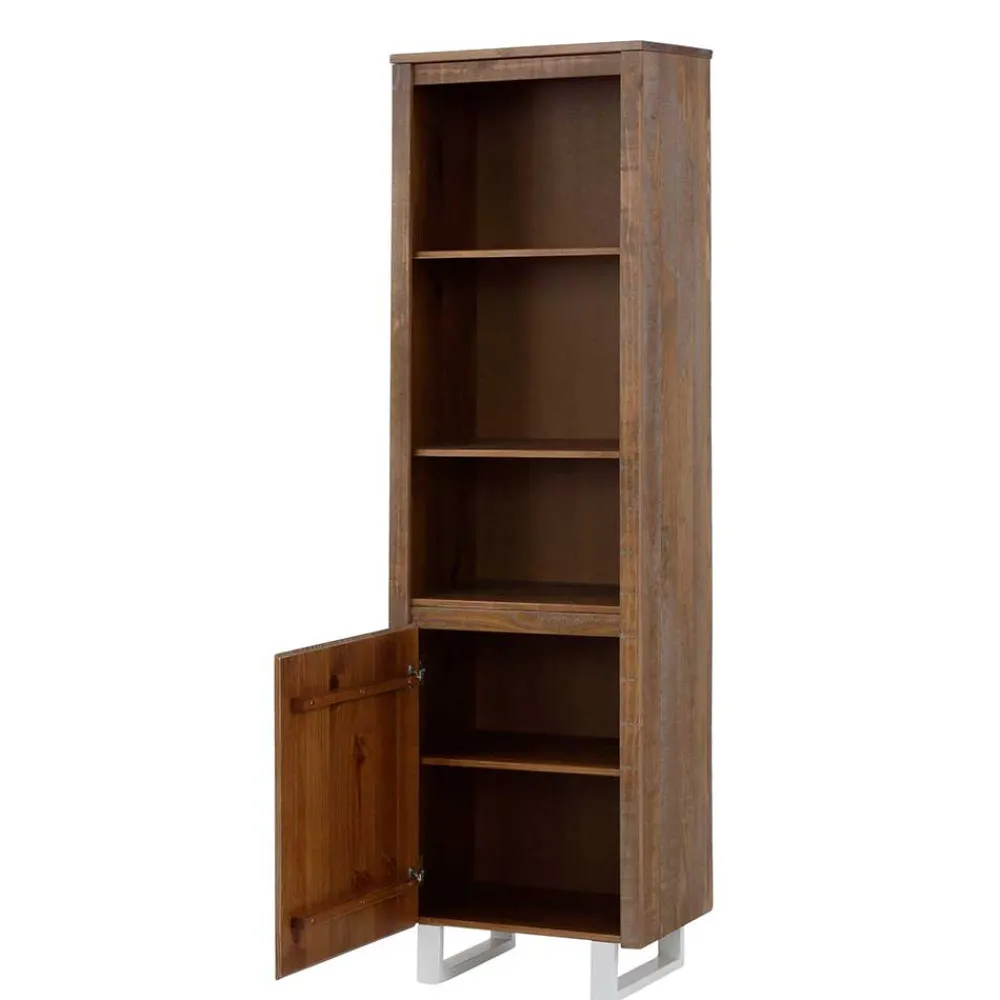 Wohnen Standregal aus Kiefer Massivholz Dunkel - Lavagna