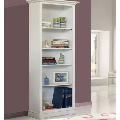 Wohnen Vitrinen|Wohnzimmer-Vitrinen*Standregal mit fünf Fächern in Antikweiß - Annot