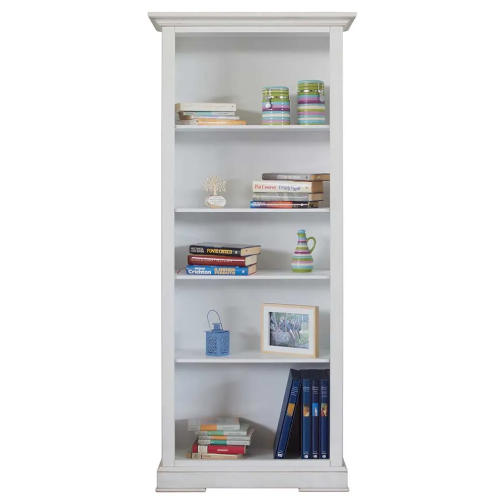 Wohnen Vitrinen|Wohnzimmer-Vitrinen*Standregal mit fünf Fächern in Antikweiß - Annot