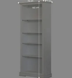 Wohnen Vitrinen|Wohnzimmer-Vitrinen*Standregal mit fünf Fächern in Antikweiß - Annot