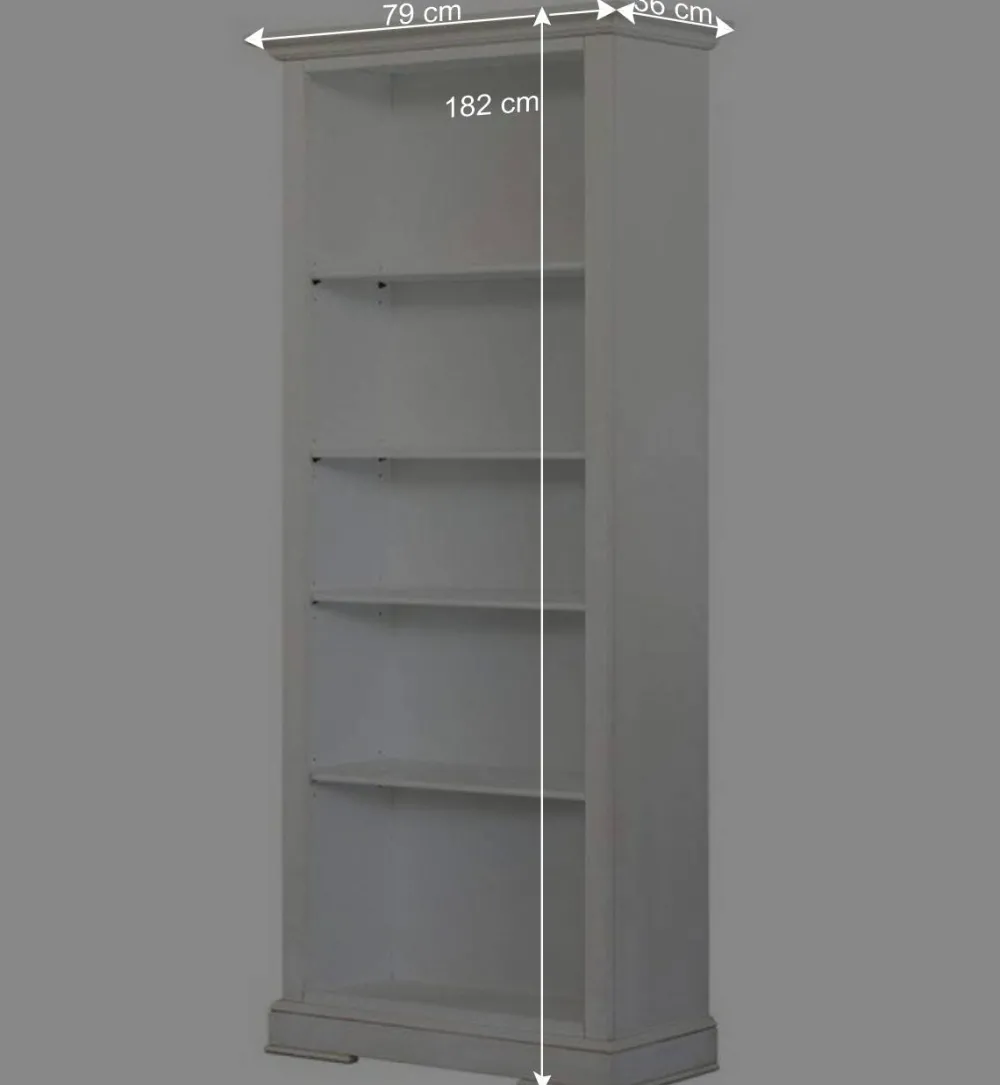 Wohnen Vitrinen|Wohnzimmer-Vitrinen*Standregal mit fünf Fächern in Antikweiß - Annot