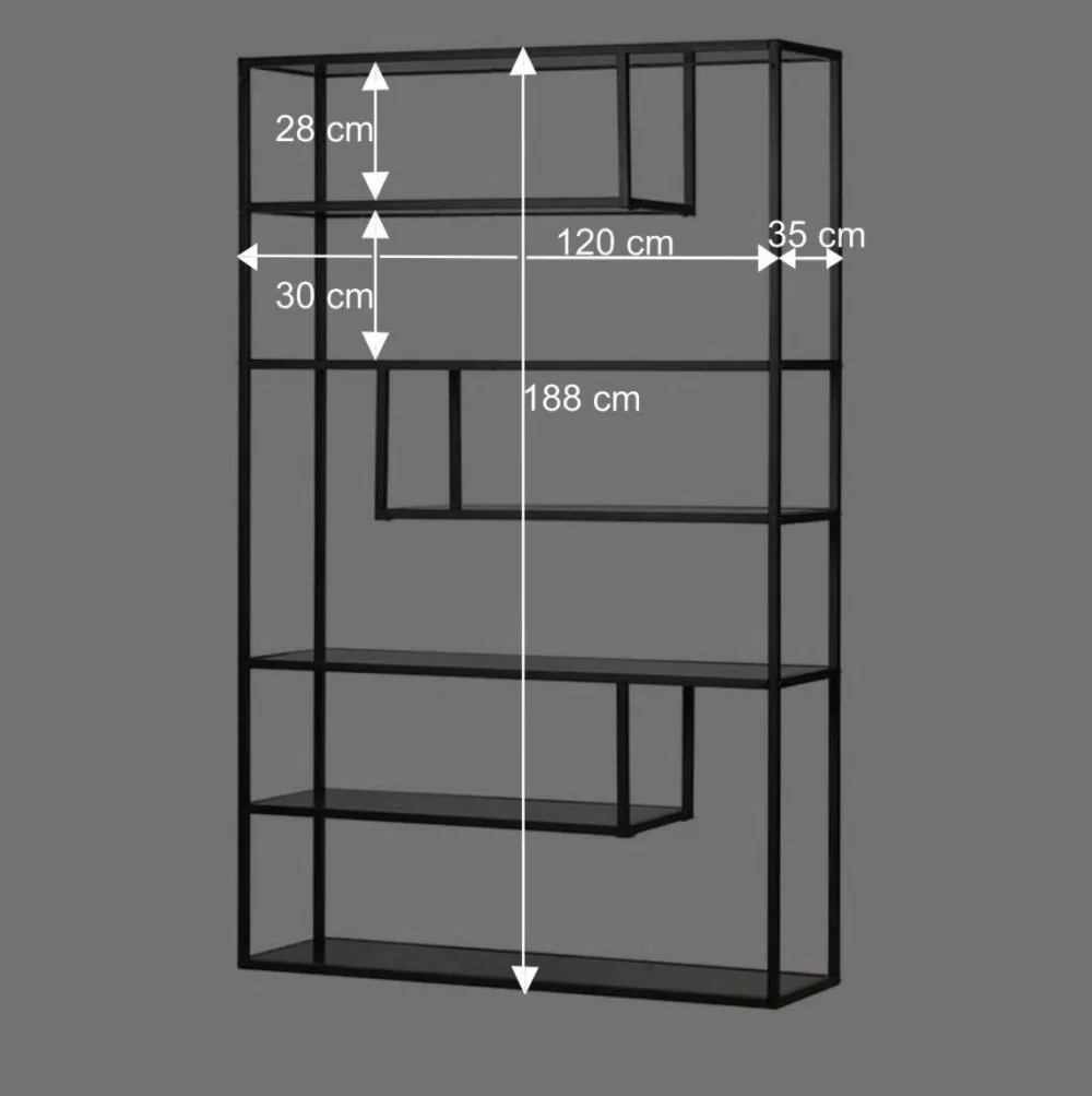 Wohnen Standregal Volbra in Schwarz