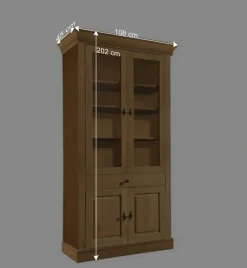 Wohnen Esszimmer-Vitrinen*Standvitrine Piatra aus Kiefer teilmassiv