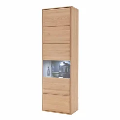 Wohnen Naturholzmöbel|Esszimmer-Vitrinen*Standvitrine Vernella aus Eiche hell geölt