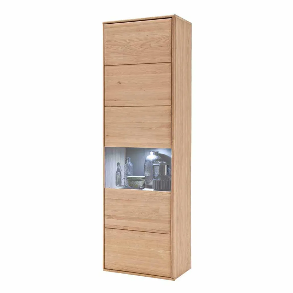 Wohnen Naturholzmöbel|Esszimmer-Vitrinen*Standvitrine Vernella aus Eiche hell geölt