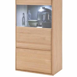 Wohnen Naturholzmöbel|Esszimmer-Vitrinen*Standvitrine Vernella aus Eiche hell geölt