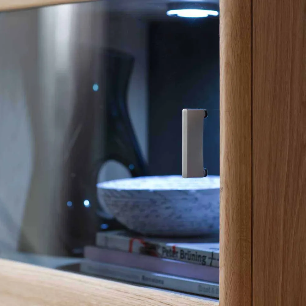 Wohnen Naturholzmöbel|Esszimmer-Vitrinen*Standvitrine Vernella aus Eiche hell geölt