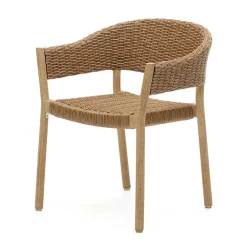 Wohnen Stapelbare Armlehnstühle aus Eukalyptusholz - Finola (4er Set)