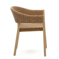 Wohnen Stapelbare Armlehnstühle aus Eukalyptusholz - Finola (4er Set)