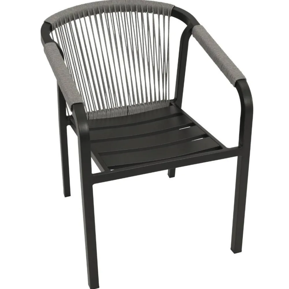 Wohnen Rattanmöbel|Metall-Gartenmöbel*Stapelbare Gartensessel mit Polstern - Sempragos (4er Set)