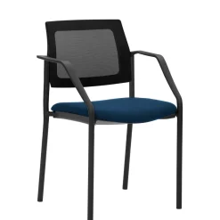 Wohnen Bürostühle*Stapelbarer Armlehnenstuhl in Schwarz & Dunkelblau - Calicantas