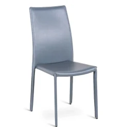 Wohnen Küchenstühle|Esszimmerstühle*Stapelbarer Hochlehner in Grau Anca Kunstleder (4er Set)