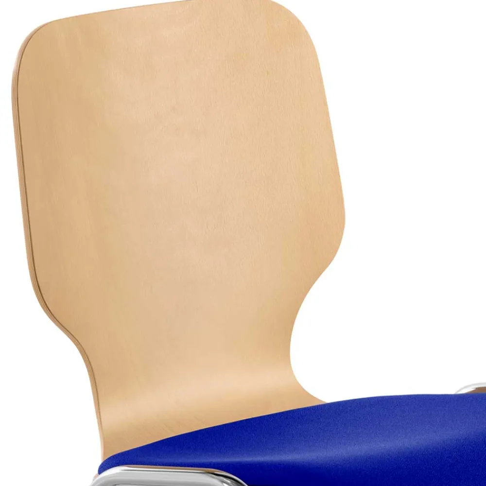 Wohnen Stapelbarer Stuhl in Buche & Blau - Subra