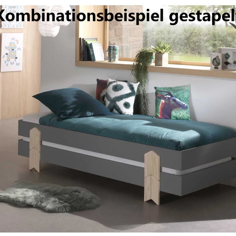 Kinder Wohnen Stapelbares Bettgestell 90x200 cm - Ropezca