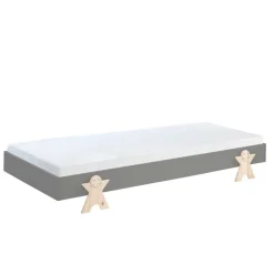 Kinder Wohnen Stapelbares Einzelbett in Grau - Malpelo