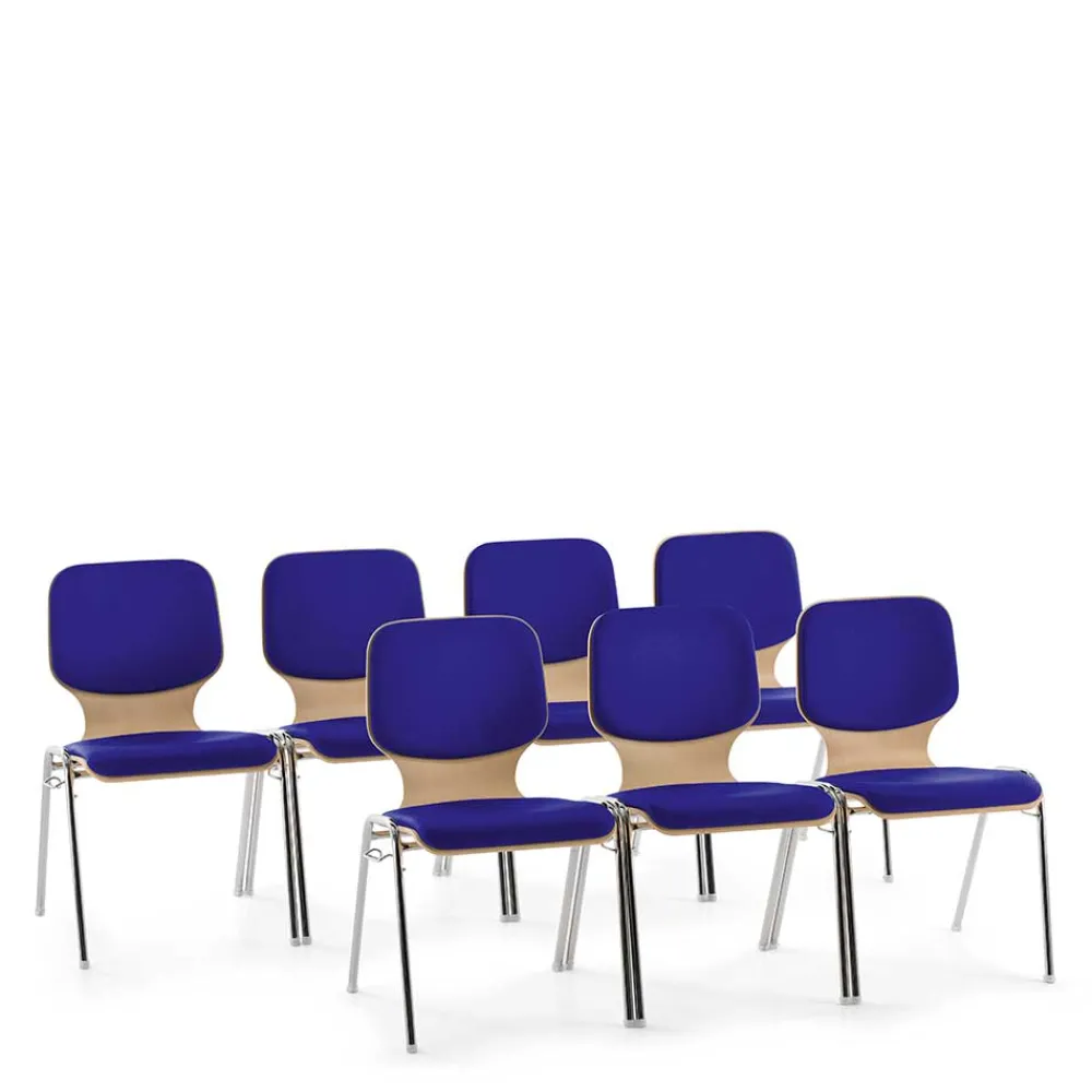 Wohnen Graue Möbel|Küchenstühle*Stapelstuhl in Blau & Buche - Caritera