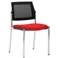 Wohnen Bürostühle*Stapelstuhl in Schwarz & Rot & Chrom - Oona