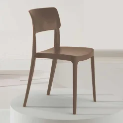 Wohnen Stapelstuhl in Taupe Kunststoff - Persia (4er Set)