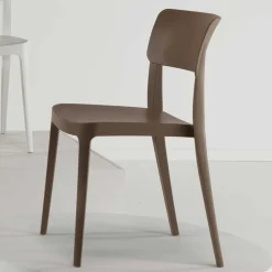 Wohnen Stapelstuhl in Taupe Kunststoff - Persia (4er Set)