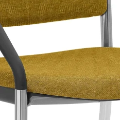 Wohnen Stapelstuhl mit Armlehnen in Gelb Stoff - Eckomy