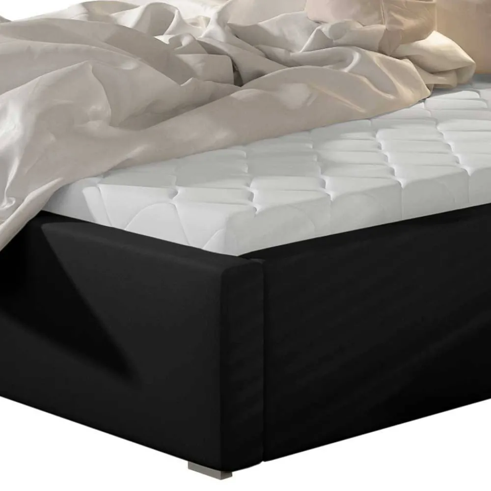 Wohnen Schwarze Möbel|Betten*Stauraum Bett in Schwarz Kunstlederbezug - Roxing