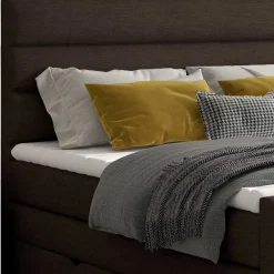 Wohnen Stauraum Boxspringbett in Braun Stoff - Birt