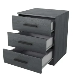 Wohnen Schwarze Möbel|Jugendbetten*Stauraum Doppelbett in Eiche Grau - Carika