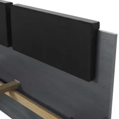 Wohnen Schwarze Möbel|Jugendbetten*Stauraum Doppelbett in Eiche Grau - Carika