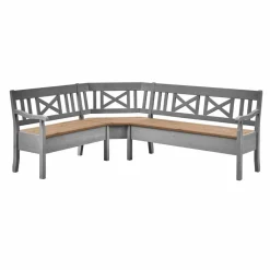 Wohnen Stauraum Eckbank Jytte in Grau mit Braun