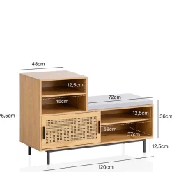 Wohnen Schuhschränke|Garderobenbänke*Stauraum Garderobenbank in Eiche Natur - Around