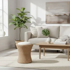 Wohnen Stauraum Hocker Sabato aus Rattan