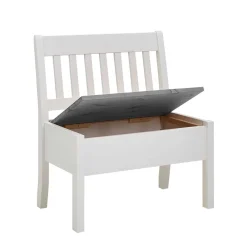 Wohnen Küchenbänke|Esszimmerbänke*Stauraum Holzbank in Weiß & Grau - Ovidos