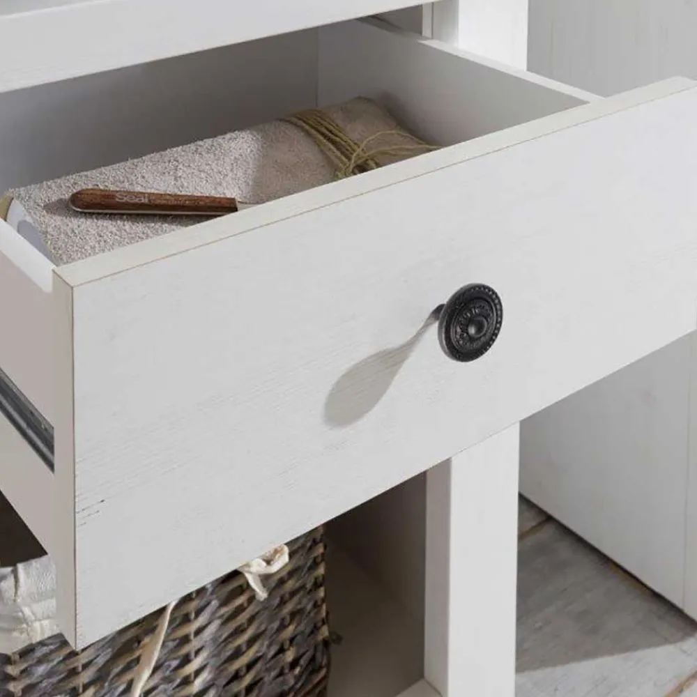 Wohnen Designermöbel|Wohnzimmerschränke*Stauraum Landhaus Vitrinenschrank in Weiß - Chelles